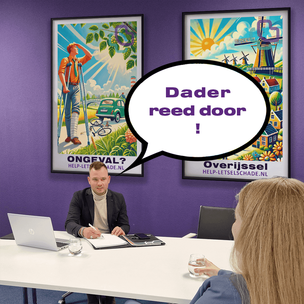 De dader reed door